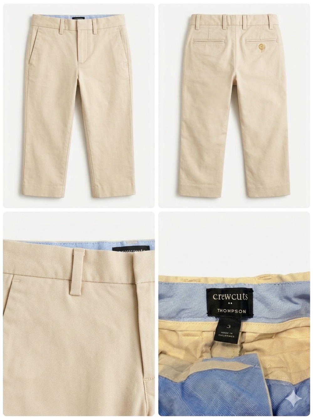 J.Crew Crewcuts Boys Thompson Suit Pants in Khaki/Beige - Size 3